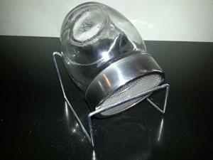 Spireglas med rustfrit stål stativ og låg med net, 1 stk